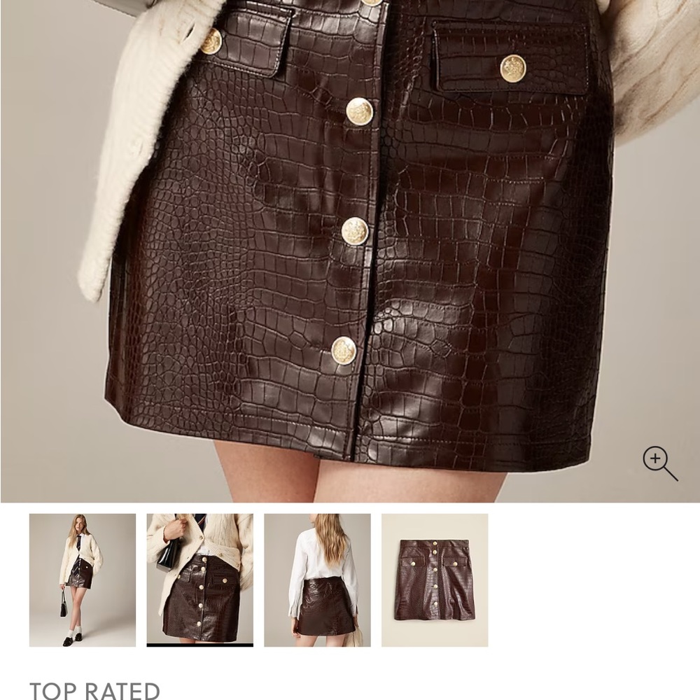 J crew collection croc mini faux leather skirt